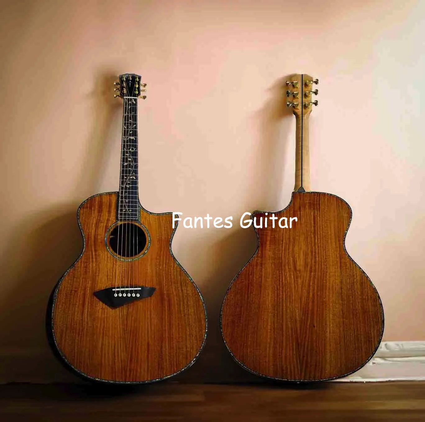 Custom Cutaway All Solid Koa Wood Back Side Handmade Deluxe Acoustic Guitar with Flamed Maple Neck
Custom Cutaway All Solid Koa Wood Back Side Handmade Deluxe Acoustic Guitar with Flamed Maple Neck