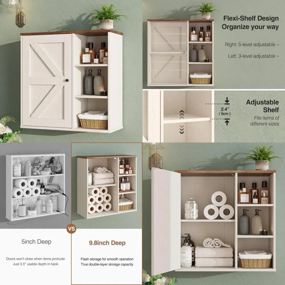 Аптечка на деревенской дверь сарая с регулируемыми полками для настенного крепления 24 дюйма в стиле фермерского дома
Аптечка на деревенской дверь сарая с регулируемыми полками для настенного крепления 24 дюйма в стиле фермерского дома