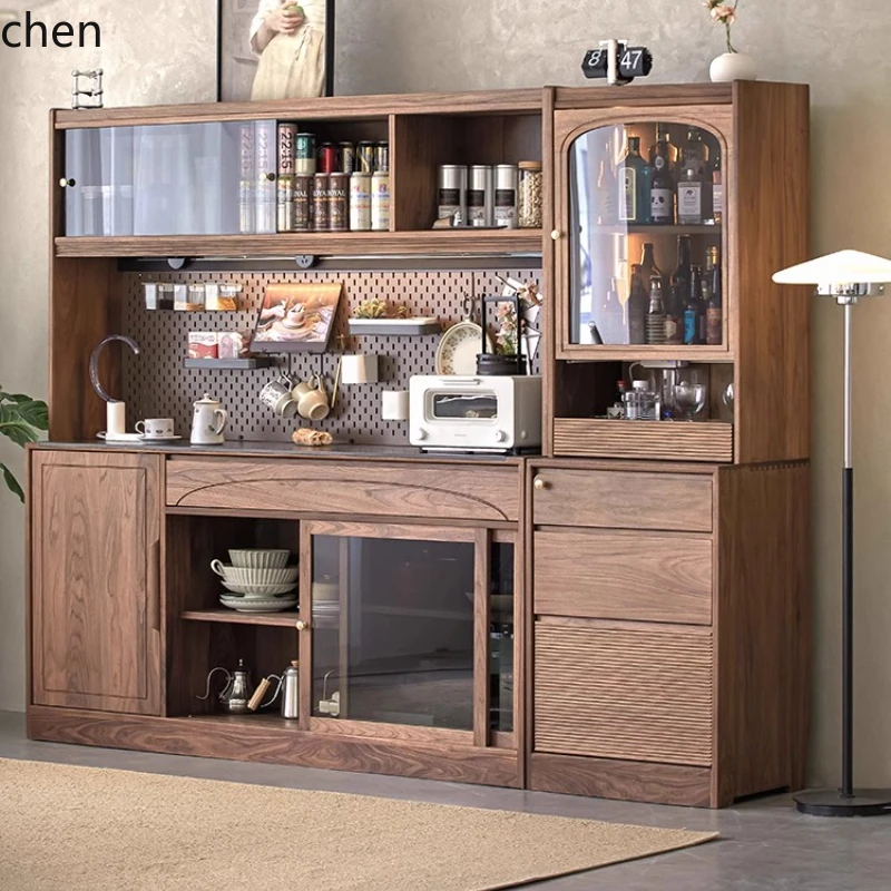 HXL black walnut dining side solid wood wine cabinet against the wall living room locker
HXL black walnut dining side solid wood wine cabinet against the wall living room locker