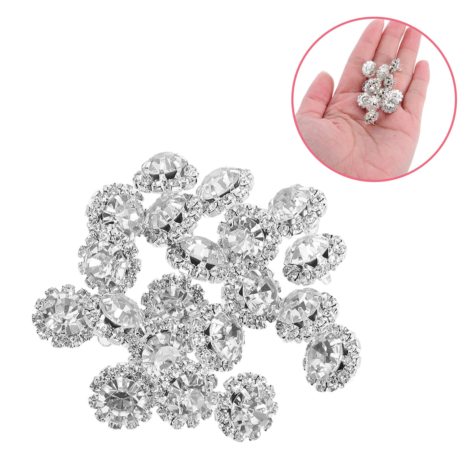 20pcs Buttons For Clothing Alloy Shiny Embellishments Diy Jewelry Crafting Bridal Accessories Wedding Hairbands Sparkling Gems
20pcs Buttons For Clothing Alloy Shiny Embellishments Diy Jewelry Crafting Bridal Accessories Wedding Hairbands Sparkling Gems