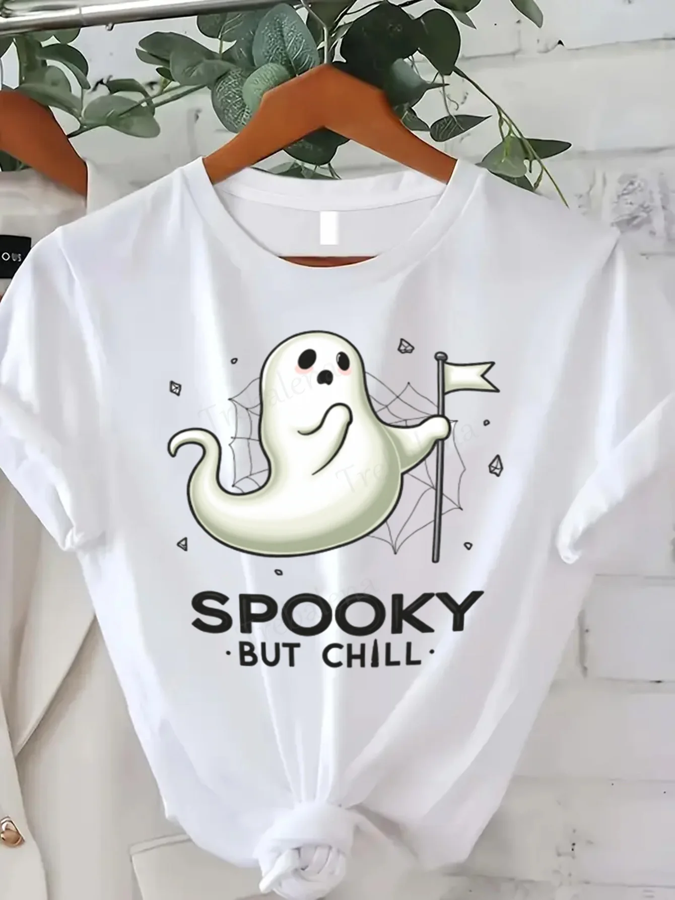 Round Neck T-shirt Spooky But Chill Ghost T-Shirt Women's Plus Size Halloween Tee Short Sleeve Tee Fashion Casual Top
Round Neck T-shirt Spooky But Chill Ghost T-Shirt Women's Plus Size Halloween Tee Short Sleeve Tee Fashion Casual Top