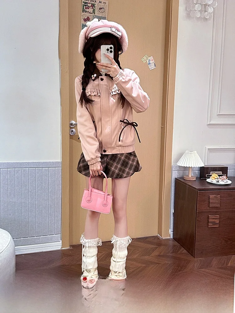 Sweet Style Pink Collar Jacket Short Sleeve Long Sleeve Women's Outerwear Polyester Fiber Youthful Fashion Casual Wear
Sweet Style Pink Collar Jacket Short Sleeve Long Sleeve Women's Outerwear Polyester Fiber Youthful Fashion Casual Wear
