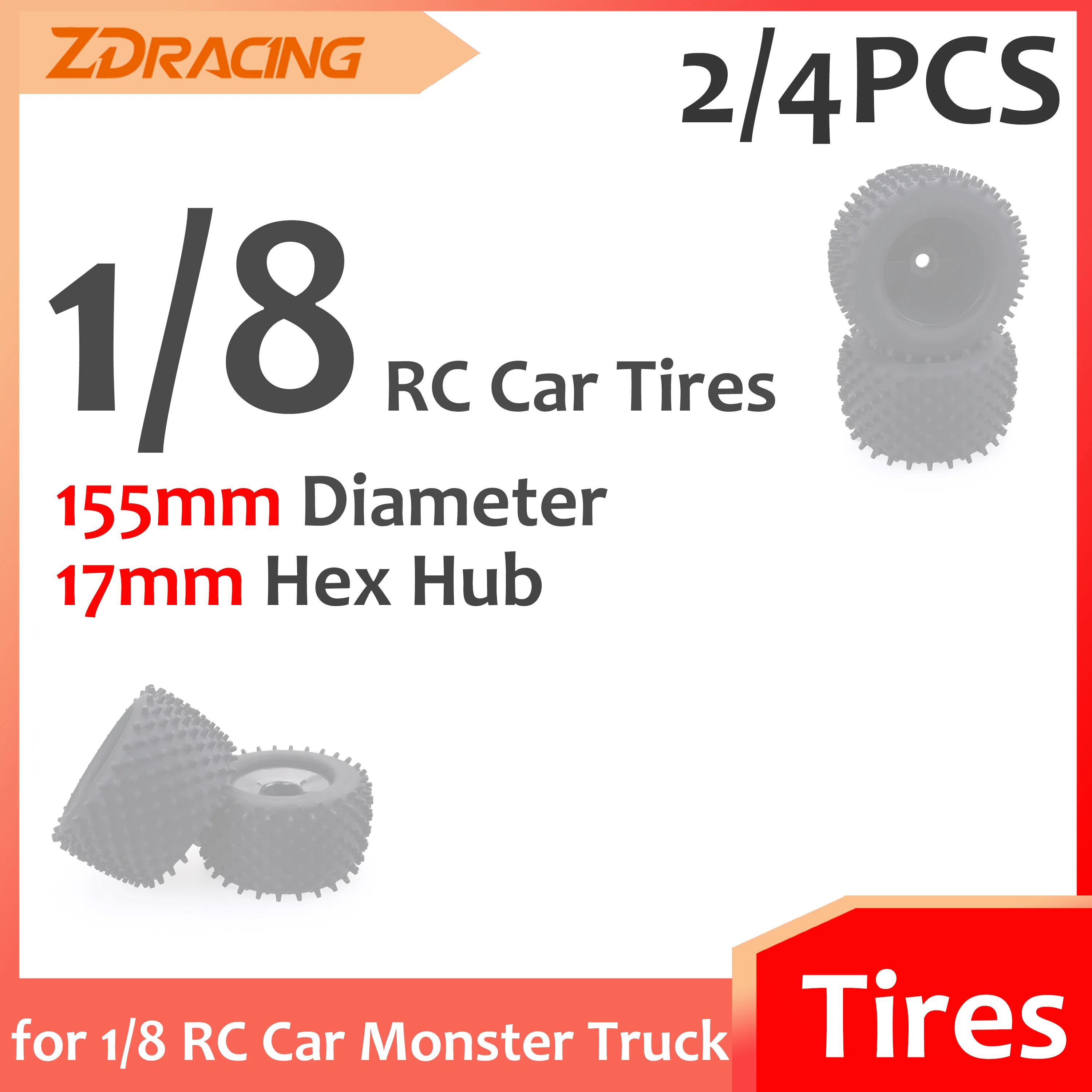 ZD Racing 4PCS 125MM 1/10 Monster Truck Tire Rubber Rocks Tyre 12mm Hex for RC Crawler Axial Traxxas Tamiya Kyosho Upgrade Parts
ZD Racing 4PCS 125MM 1/10 Monster Truck Tire Rubber Rocks Tyre 12mm Hex for RC Crawler Axial Traxxas Tamiya Kyosho Upgrade Parts