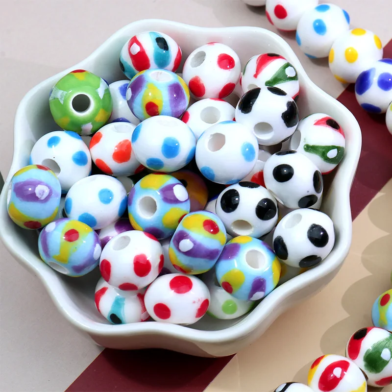 New 50pcs 9*12mm Colorful Polka Dots Shape Round Ceramic Jewelry Spacer Beads Fit Girl Women Summer Earring Necklace Bracelets
New 50pcs 9*12mm Colorful Polka Dots Shape Round Ceramic Jewelry Spacer Beads Fit Girl Women Summer Earring Necklace Bracelets
