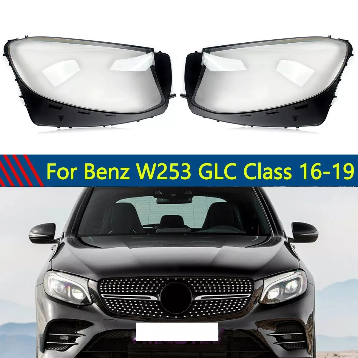 Left Right Side Car Front Headlight Cover For Mercedes-Benz GLC W253 GLC200 GLC260 GLC300 2016-2019 Clear Headlight Lens Shell
Left Right Side Car Front Headlight Cover For Mercedes-Benz GLC W253 GLC200 GLC260 GLC300 2016-2019 Clear Headlight Lens Shell