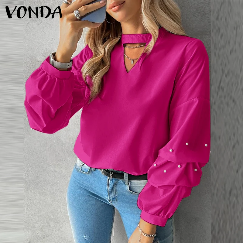 Plus Size 5XL VONDA Women Ruffled Tops 2025 Elegant Long Sleeve Blouses Casual Solid Color Blusas Female Stand Collar Shirts
Plus Size 5XL VONDA Women Ruffled Tops 2025 Elegant Long Sleeve Blouses Casual Solid Color Blusas Female Stand Collar Shirts