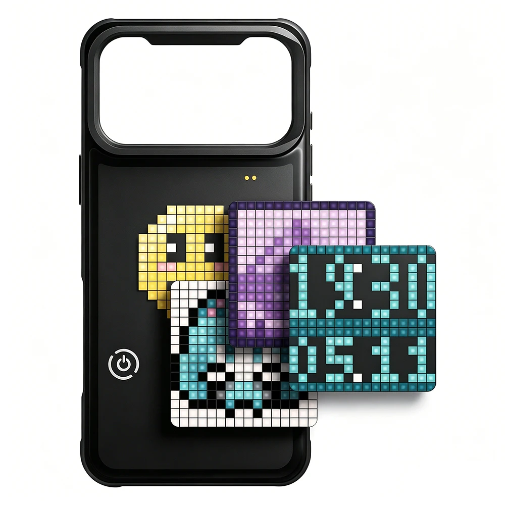 LED Rhythm Pixel Phone Case with Fold Stand for iPhone 17/17 Pro/17 Pro Max, DIY Customizable Patterns & Animations & Shockproof
LED Rhythm Pixel Phone Case with Fold Stand for iPhone 17/17 Pro/17 Pro Max, DIY Customizable Patterns & Animations & Shockproof