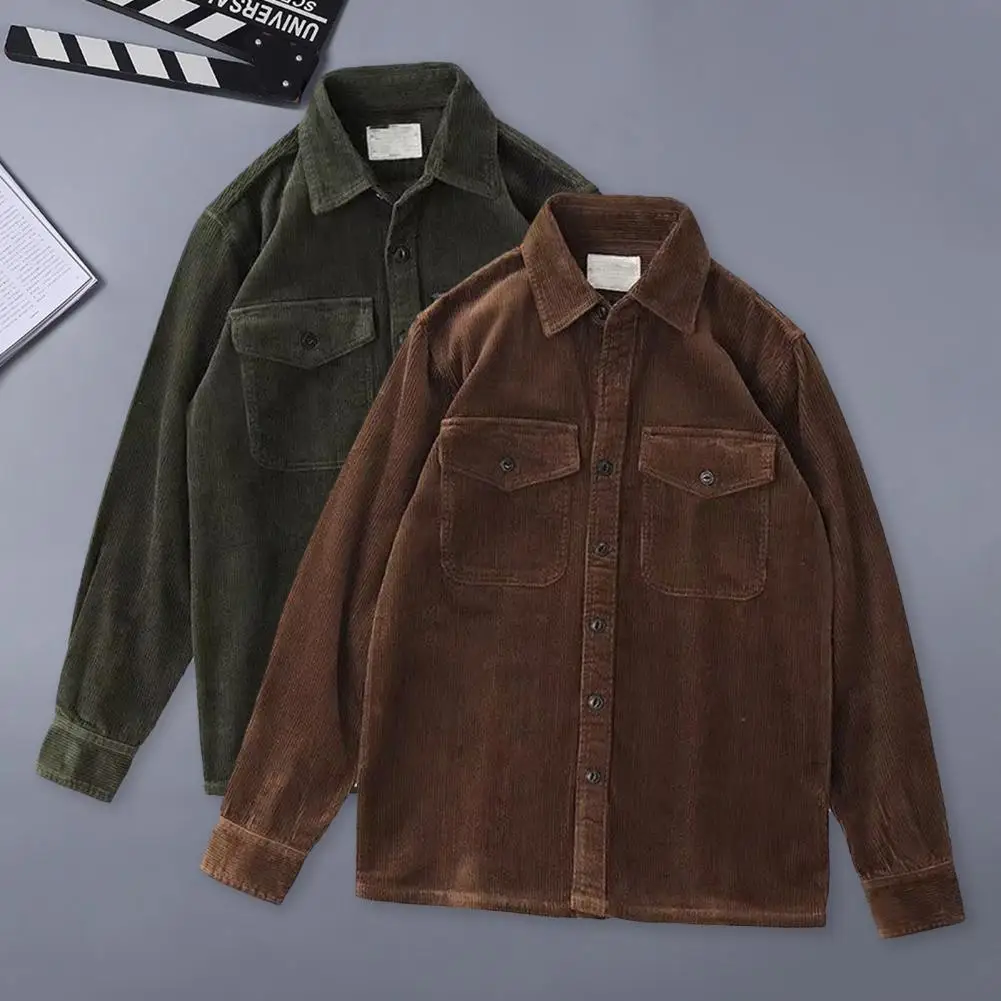 Retro Color Scheme Shirt Retro Japanese Style Men's Corduroy Cardigan with Plaid Print Cargo Pockets Fall Fashion for Stylish
Retro Color Scheme Shirt Retro Japanese Style Men's Corduroy Cardigan with Plaid Print Cargo Pockets Fall Fashion for Stylish