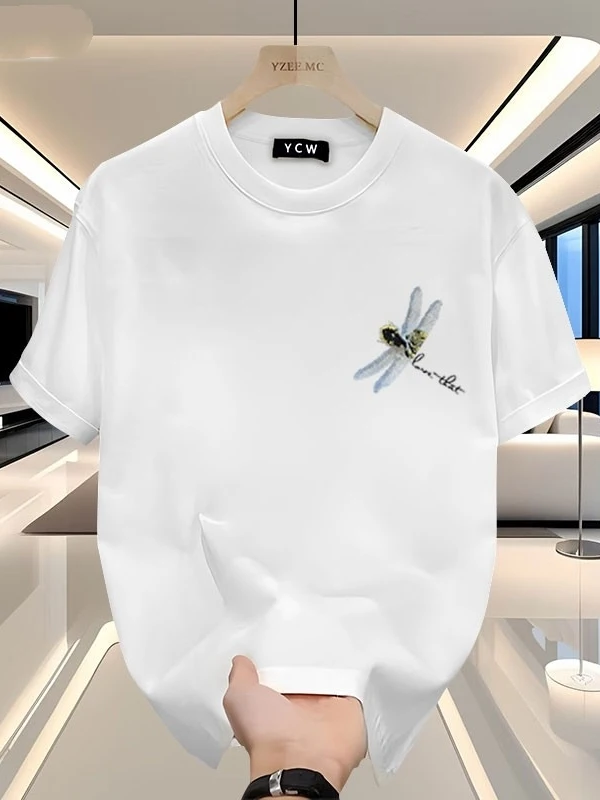 Loose Fit Summer Cotton T-Shirt for Kids with Dragonfly Print round Neck Short Sleeve Retro Style Youthful And Vitality
Loose Fit Summer Cotton T-Shirt for Kids with Dragonfly Print round Neck Short Sleeve Retro Style Youthful And Vitality