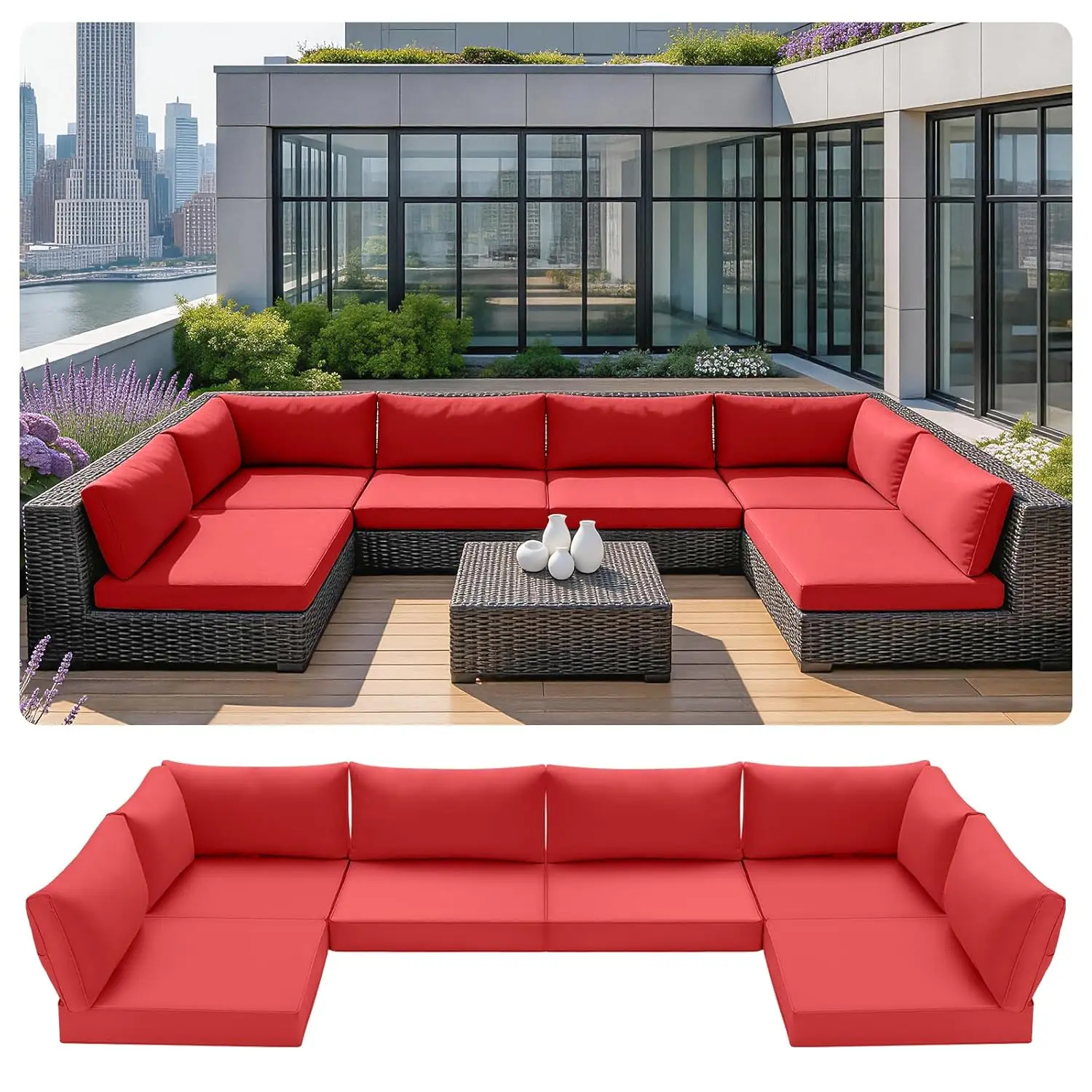 Outdoor Sectional Cushions,14-Piece Replacement Cushions for Patio Furniture, Water-Resistant Outdoor Sofa Cushion for,Custom
Outdoor Sectional Cushions,14-Piece Replacement Cushions for Patio Furniture, Water-Resistant Outdoor Sofa Cushion for,Custom