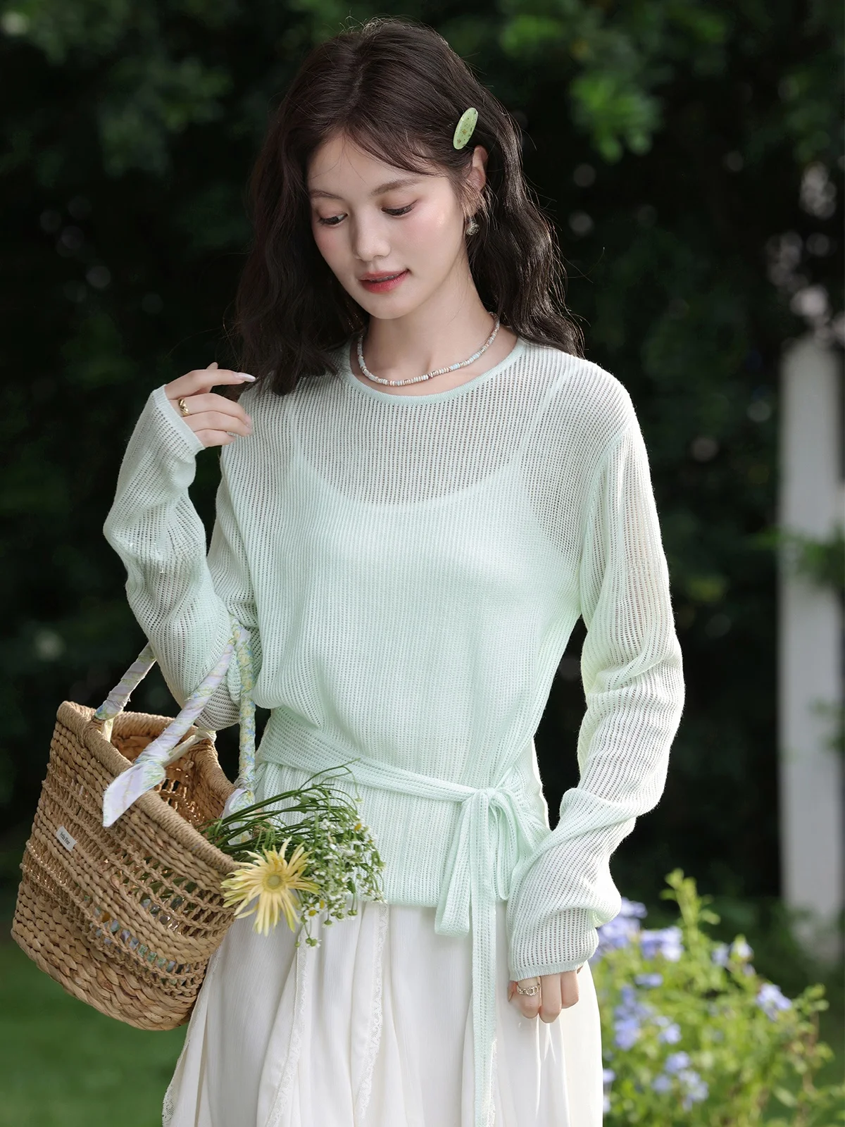 Легкий вязаный женский топ с круглым вырезом, модный летний солнцезащитный накидка-кардиган для повседневной носки, стандартный крой, длинный рукав
Легкий вязаный женский топ с круглым вырезом, модный летний солнцезащитный накидка-кардиган для повседневной носки, стандартный крой, длинный рукав