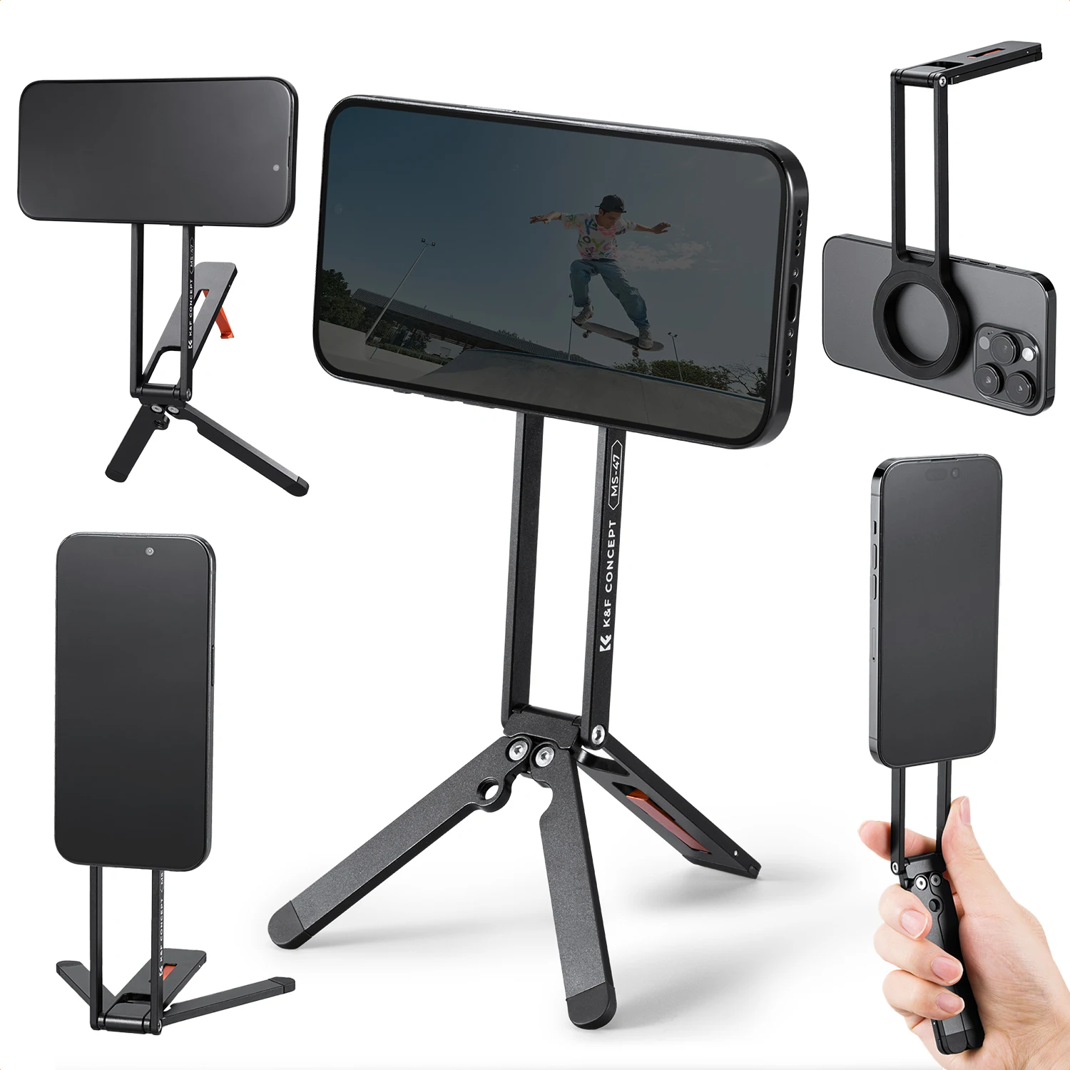 K&F Concept Magnetic Phone Tripod Stand for iPhone 23N Strong Magnetic Mini Tripod Aluminium Alloy MagSafe Phone Selfie Stick
K&F Concept Magnetic Phone Tripod Stand for iPhone 23N Strong Magnetic Mini Tripod Aluminium Alloy MagSafe Phone Selfie Stick