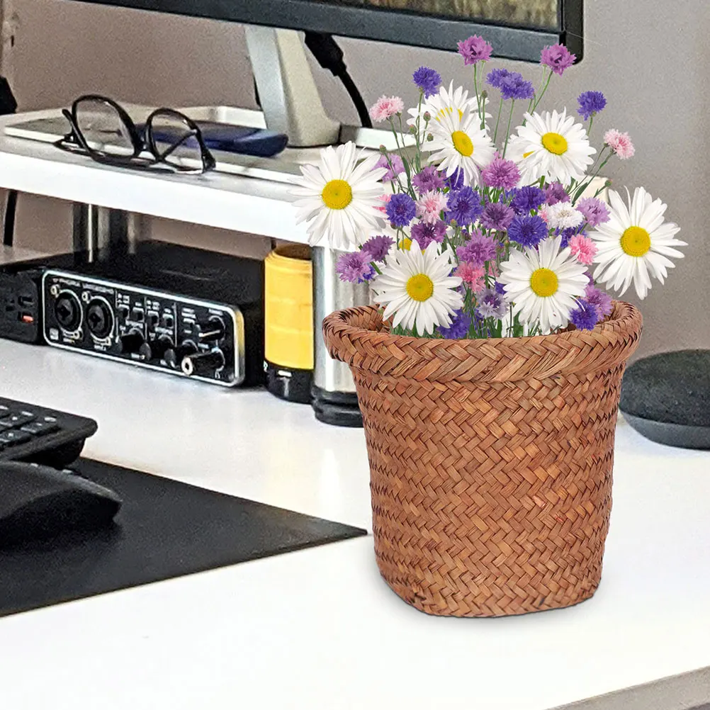 Woven Trash Can Handmade Storage Basket Waste Bin Eco Friendly Container Rural Style Garbage Bucket Home Decor Household 
Woven Trash Can Handmade Storage Basket Waste Bin Eco Friendly Container Rural Style Garbage Bucket Home Decor Household