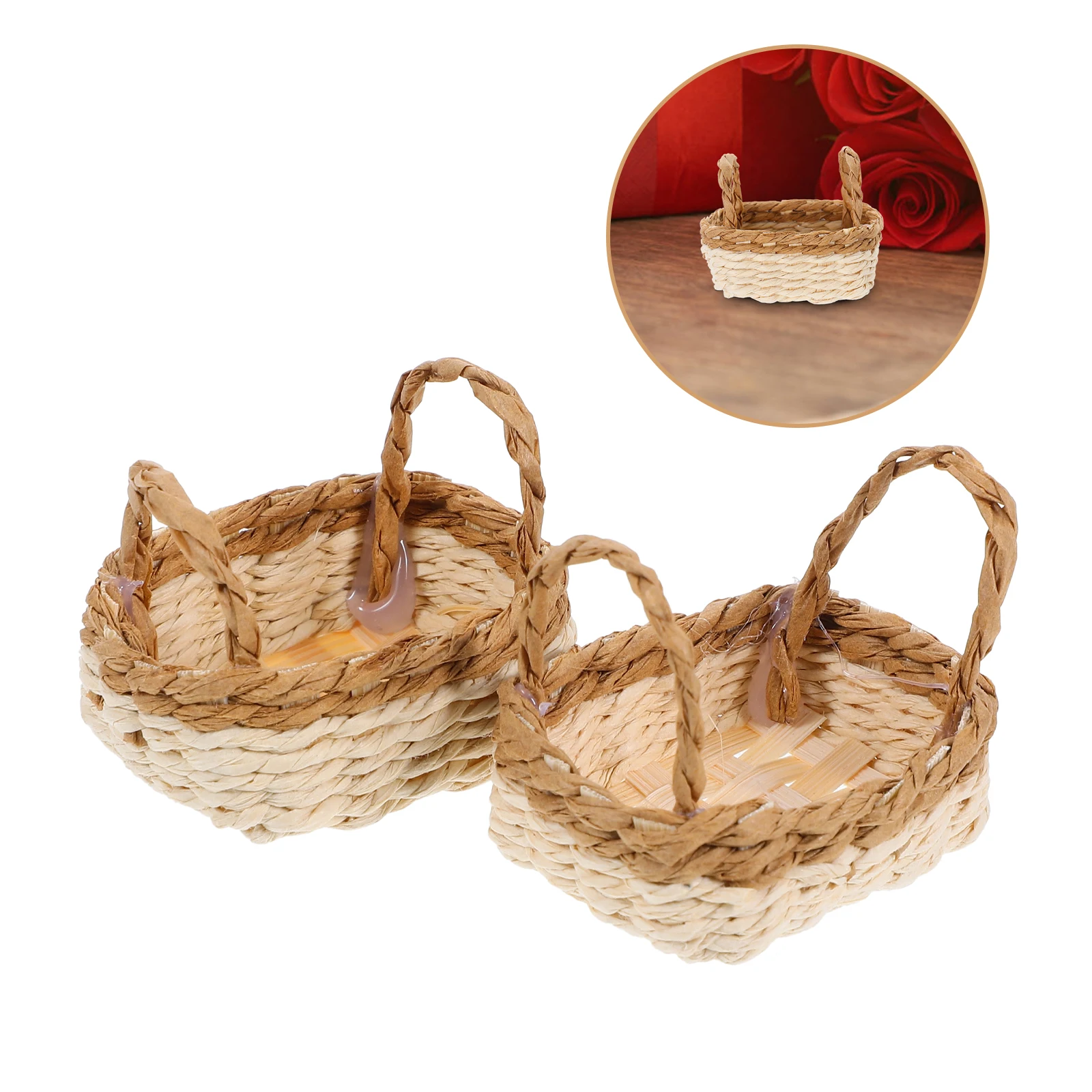 2 Pcs Small Raffia Basket Hand Props Cute Baskets Braided Flower Miniature Micro Scene
2 Pcs Small Raffia Basket Hand Props Cute Baskets Braided Flower Miniature Micro Scene