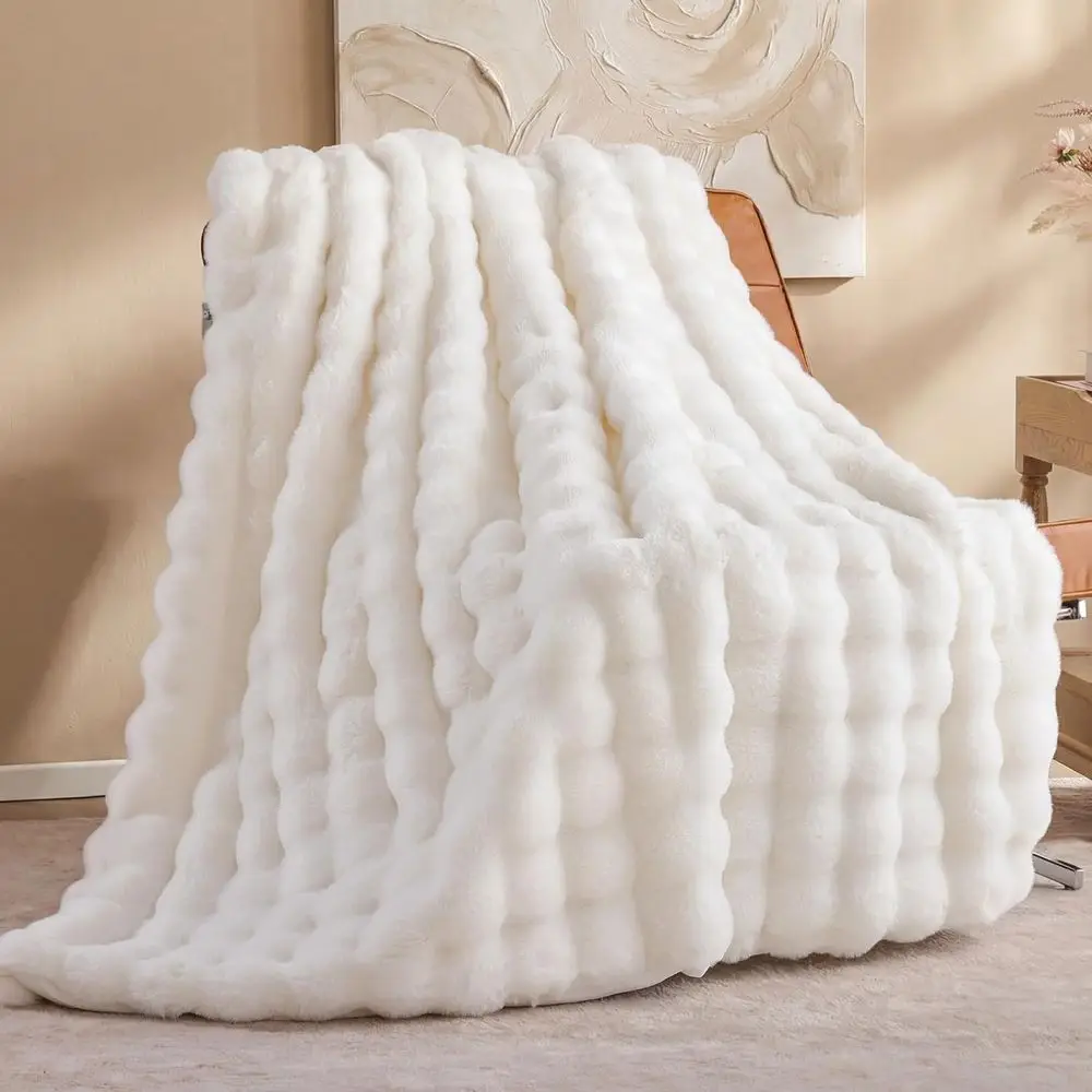 aux ur Throw Blanket or Couch - Cream White Super Sot Cozy Bubble Blanket, luy Plush uzzy Throw or Soa & Bed, Thick Lightweight
aux ur Throw Blanket or Couch - Cream White Super Sot Cozy Bubble Blanket, luy Plush uzzy Throw or Soa & Bed, Thick Lightweight