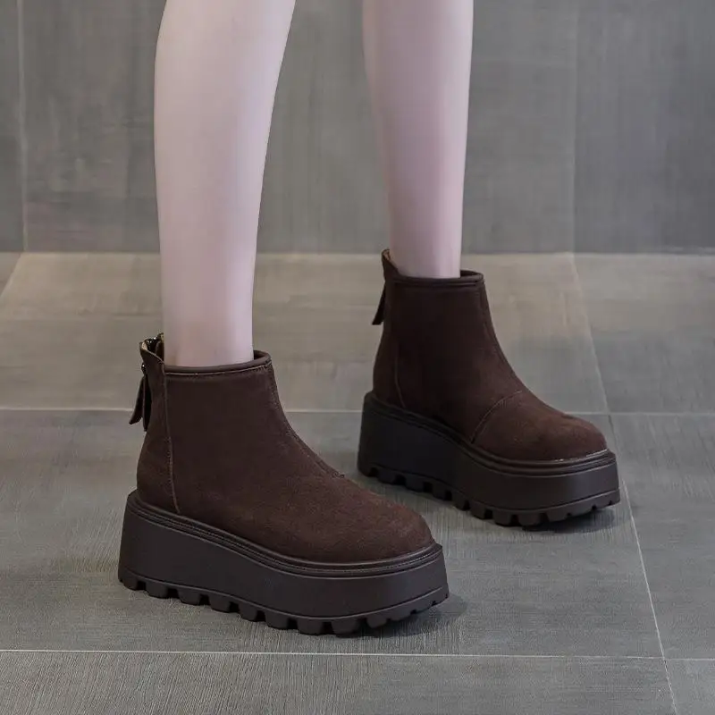 Warmth Fleece Lined Short Casual Thick Bottomed Real Leather Snow Boots Zipper Closure round Toe Winter Fashion Boots
Warmth Fleece Lined Short Casual Thick Bottomed Real Leather Snow Boots Zipper Closure round Toe Winter Fashion Boots