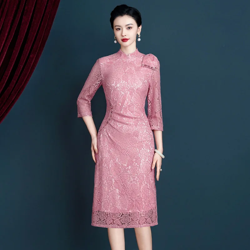 Yourqipao 2023, весеннее новое китайское платье Cheongsam, розовое кружевное платье с бусинами для матери невесты, платья Qipao для выпускного вечера
Yourqipao 2023, весеннее новое китайское платье Cheongsam, розовое кружевное платье с бусинами для матери невесты, платья Qipao для выпускного вечера