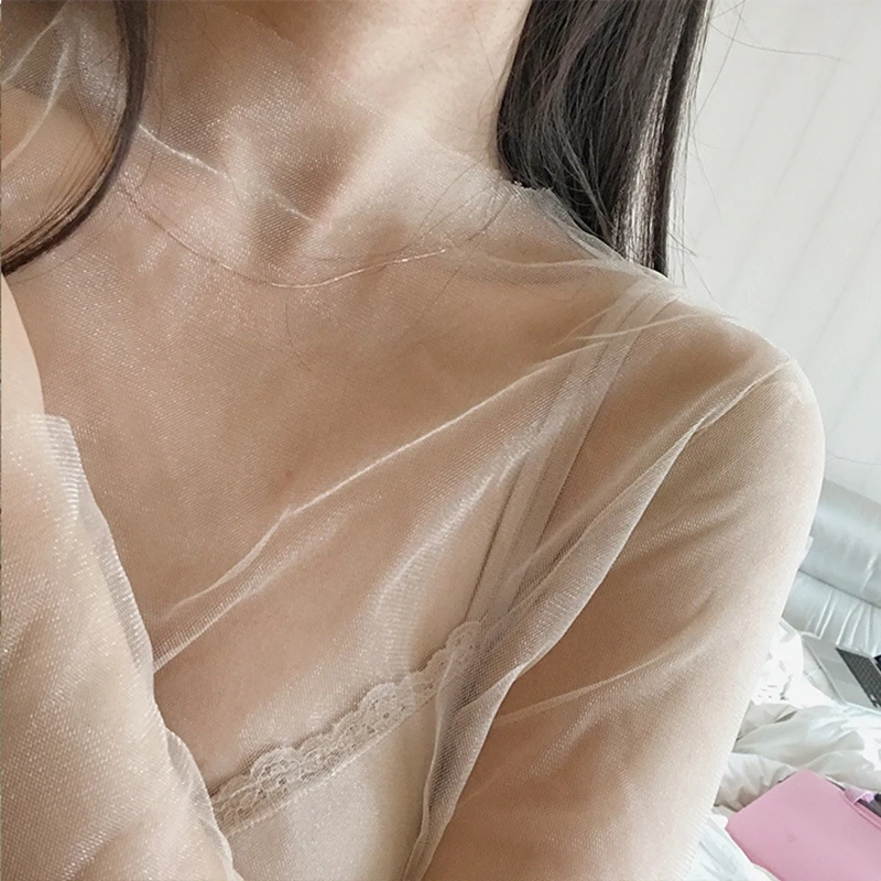 Women's Lace Long Sleeve Base Shirt Summer New Style Inner Wear Mesh Top Sexy See through Bright Thread Lace Top Korean Style
Women's Lace Long Sleeve Base Shirt Summer New Style Inner Wear Mesh Top Sexy See through Bright Thread Lace Top Korean Style