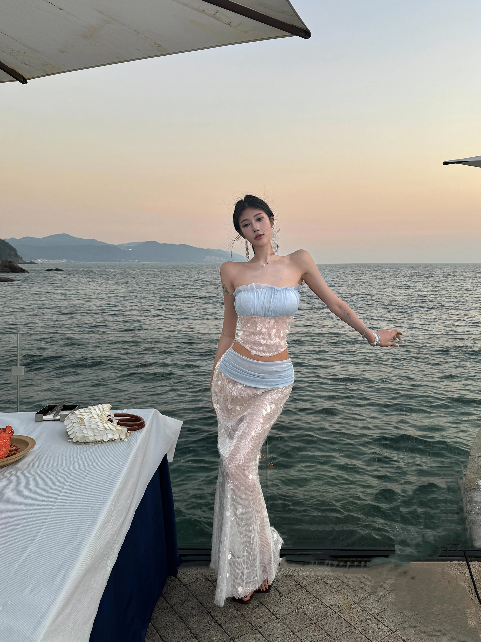 iny Sequin Set Casual Pure Desire Spring Summer High Waist orts Women's Faion Outfit Two-Piece Suit Bright Color
iny Sequin Set Casual Pure Desire Spring Summer High Waist orts Women's Faion Outfit Two-Piece Suit Bright Color