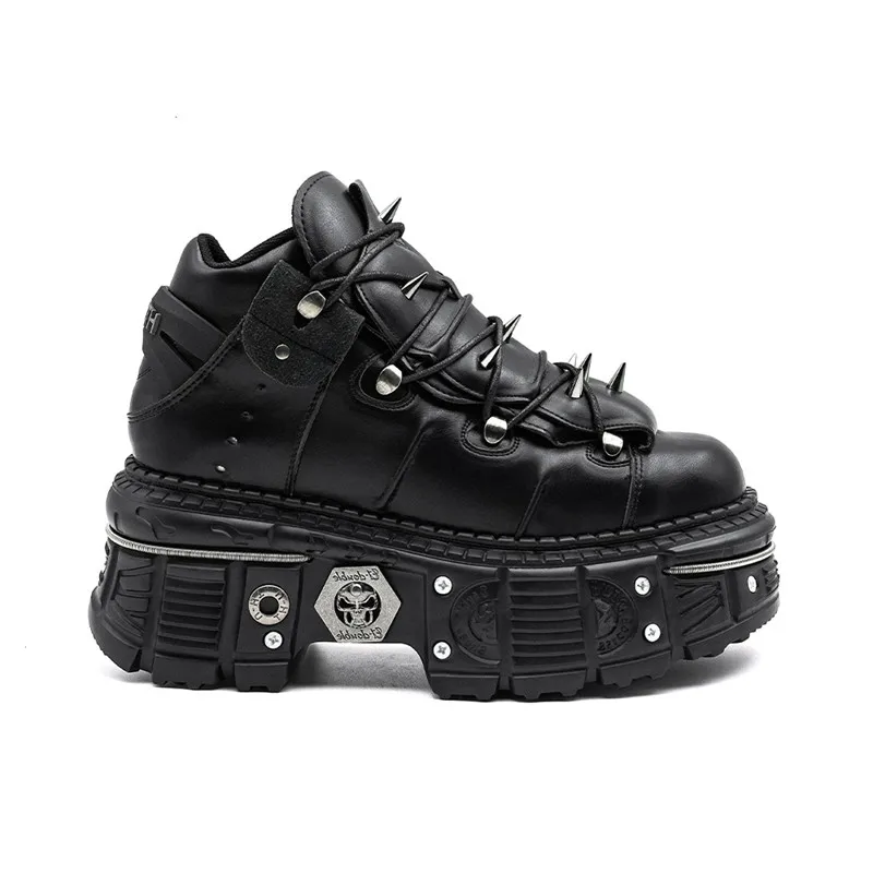 2026 Gothic Punk Spiked Platform Sneakers Black Leather Rock Ankle Boots Unisex Streetwear Shoes with Metal Studs
2026 Gothic Punk Spiked Platform Sneakers Black Leather Rock Ankle Boots Unisex Streetwear Shoes with Metal Studs