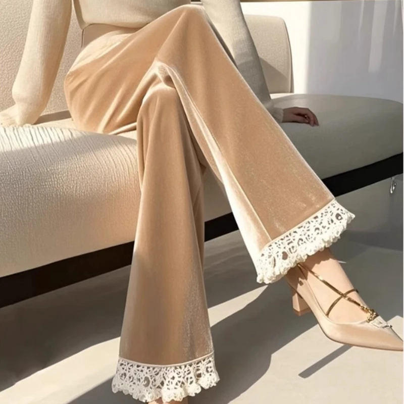2025 Spring Fall Women Velvet Flare Pants , Woman Female Autumn High Waisted Velour Trousers
2025 Spring Fall Women Velvet Flare Pants , Woman Female Autumn High Waisted Velour Trousers