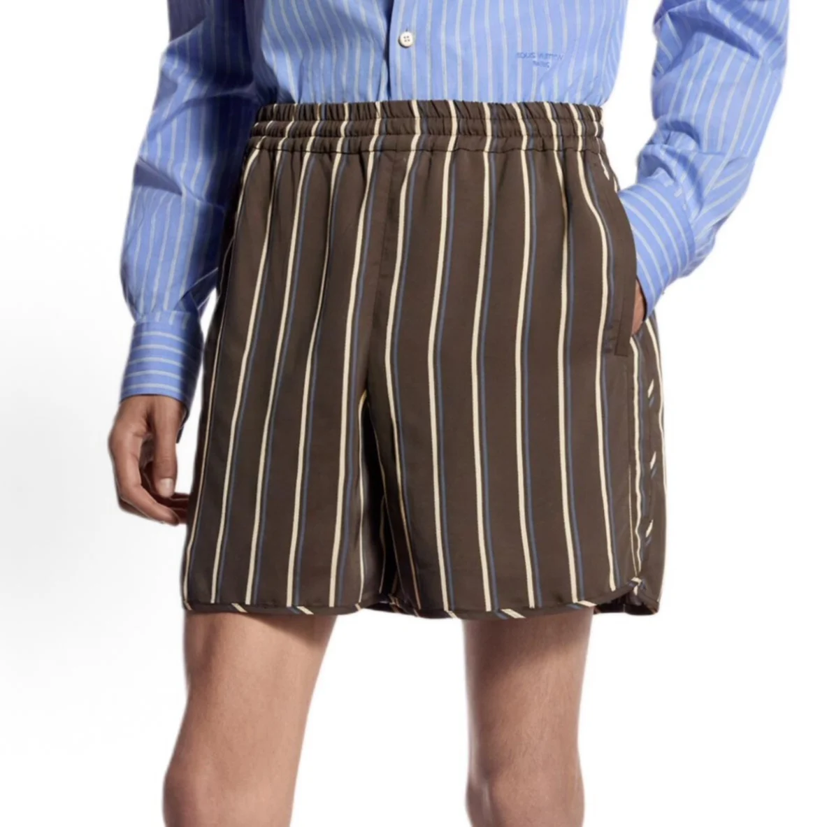 Adam26SS Unisex Couple Casual Running Shorts Embroidered Stripe Brown Men's Women's Leisure Pants Natural Waist Polyester
Adam26SS Unisex Couple Casual Running Shorts Embroidered Stripe Brown Men's Women's Leisure Pants Natural Waist Polyester