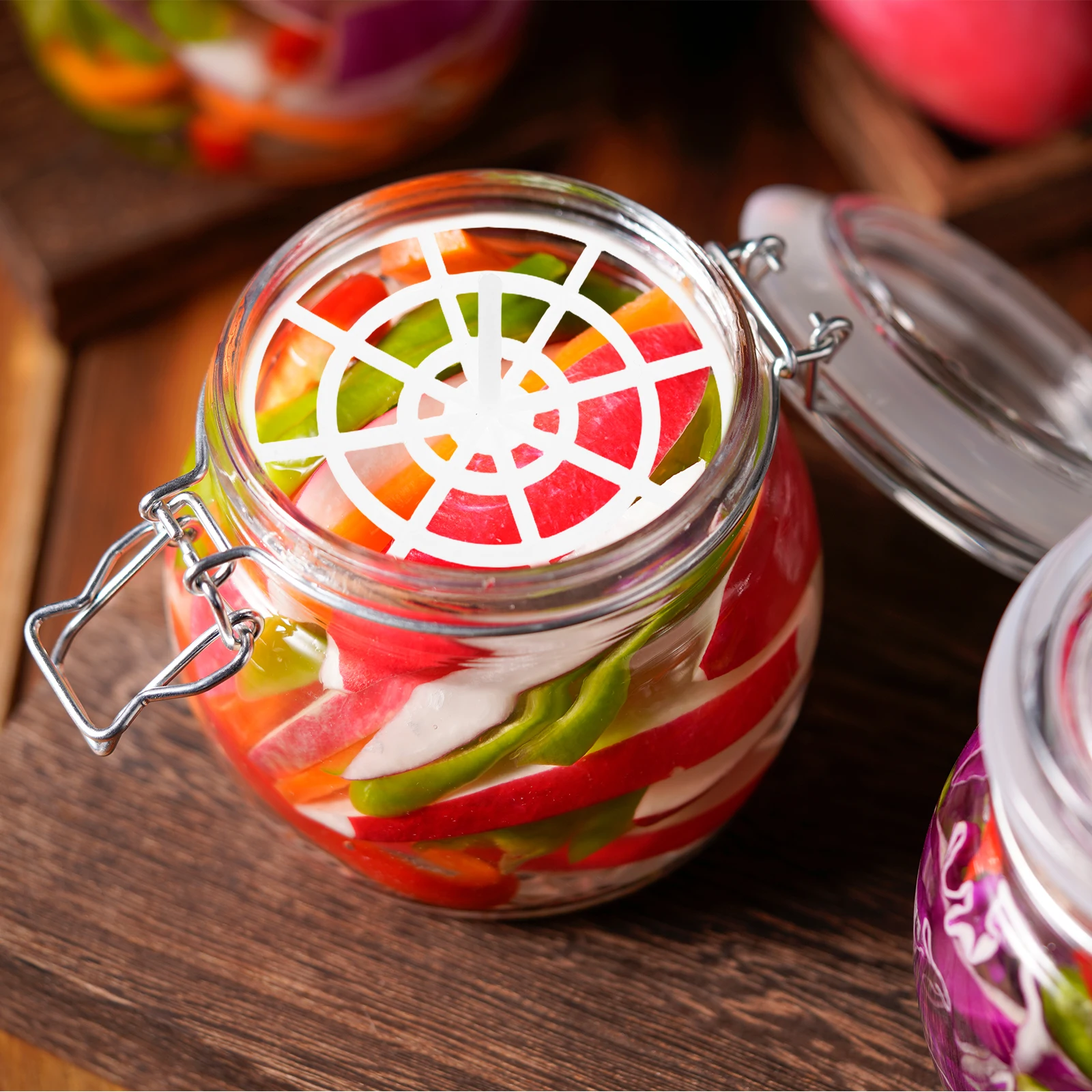 5pcs Vegetable Press Fermenting Helper Canning Weights Mesh Holder Jar Kimchi Pickle Tool Plastic Supply Kitchen Gadgets 
5pcs Vegetable Press Fermenting Helper Canning Weights Mesh Holder Jar Kimchi Pickle Tool Plastic Supply Kitchen Gadgets