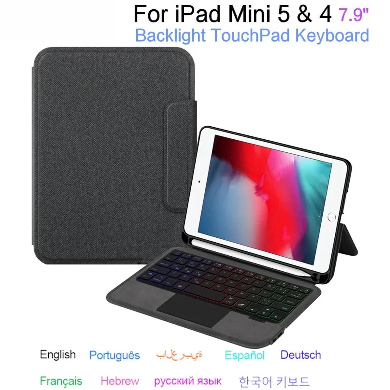 Backlit Keyboard Case For iPad Mini 5 2019 Funda mini 5th Generation Mini 4 5 7.9" A2133 A2124 Tablet PU Protective Case
Backlit Keyboard Case For iPad Mini 5 2019 Funda mini 5th Generation Mini 4 5 7.9" A2133 A2124 Tablet PU Protective Case