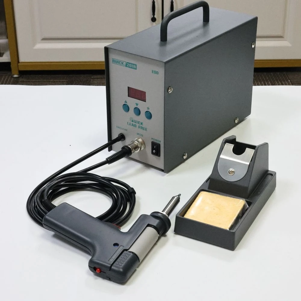 QUICK 201B LCD Electric Desoldering Gun Anti-Static Strong Suction Vacuum Desoldering Pump For PCB Board Repair
QUICK 201B LCD Electric Desoldering Gun Anti-Static Strong Suction Vacuum Desoldering Pump For PCB Board Repair