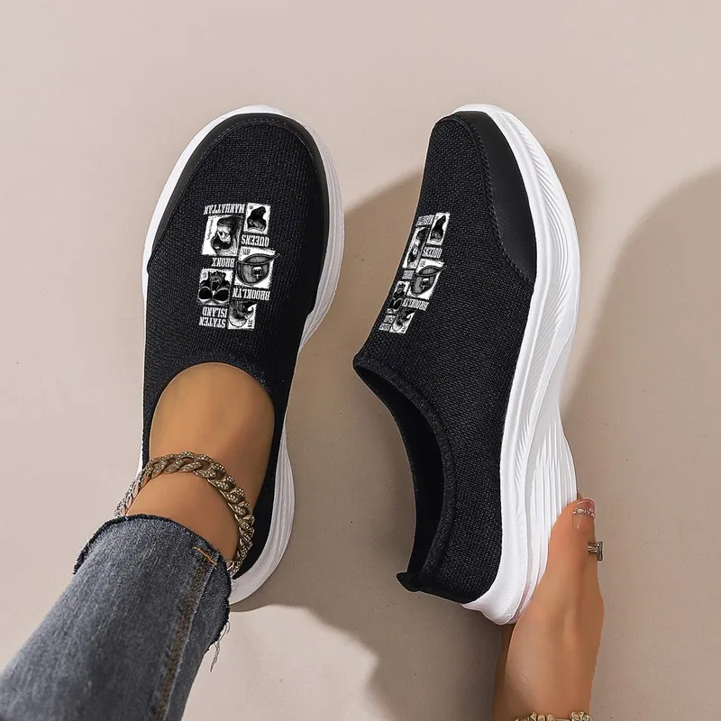 Women's Black Slip-On Platform Sneakers: Breathable Mesh for Daily Wear. Pair with Jeans & Casual Pants. Effortless & Stylish.
Women's Black Slip-On Platform Sneakers: Breathable Mesh for Daily Wear. Pair with Jeans & Casual Pants. Effortless & Stylish.