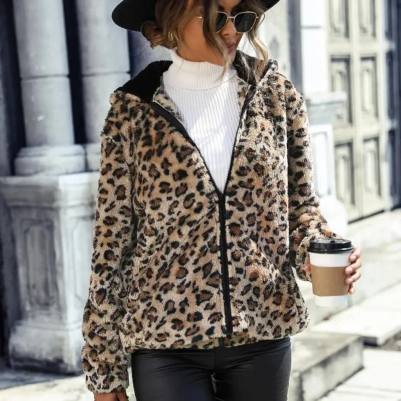 2025 Women's Leopard Print Hooded Coat Casual Long Sleeve Jacket Autumn Winter Leopard Print Mid-length Double-sided Fleece
2025 Women's Leopard Print Hooded Coat Casual Long Sleeve Jacket Autumn Winter Leopard Print Mid-length Double-sided Fleece