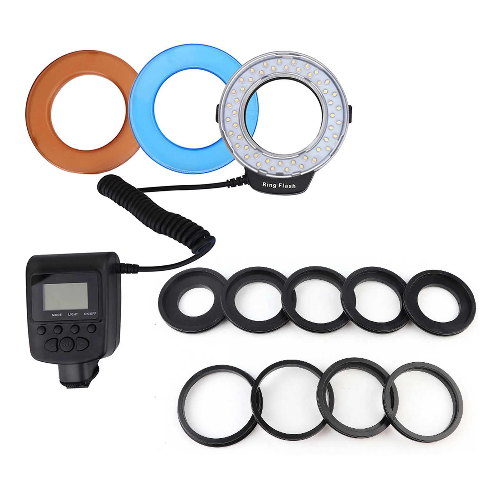 Portable LED Ring Flash Battery Operated Fill Light with Color Filters Adapter Photography DSLR Flash
Portable LED Ring Flash Battery Operated Fill Light with Color Filters Adapter Photography DSLR Flash