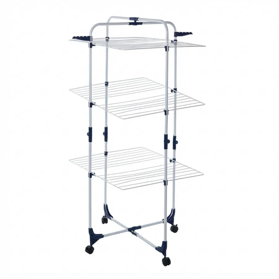 3-Tier Collapsible Clothes Drying Rack with Shelves for Home Laundry Use, Space-Saving Foldable Design, White Color, Lightweigh
3-Tier Collapsible Clothes Drying Rack with Shelves for Home Laundry Use, Space-Saving Foldable Design, White Color, Lightweigh