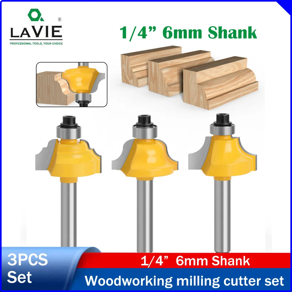 LAVIE 1PCS 1/4" Shank Minzai Cutter, Door Profile Bit, Frame Bit, 3-Piece Router Bit Set for Engraving Machine
LAVIE 1PCS 1/4" Shank Minzai Cutter, Door Profile Bit, Frame Bit, 3-Piece Router Bit Set for Engraving Machine