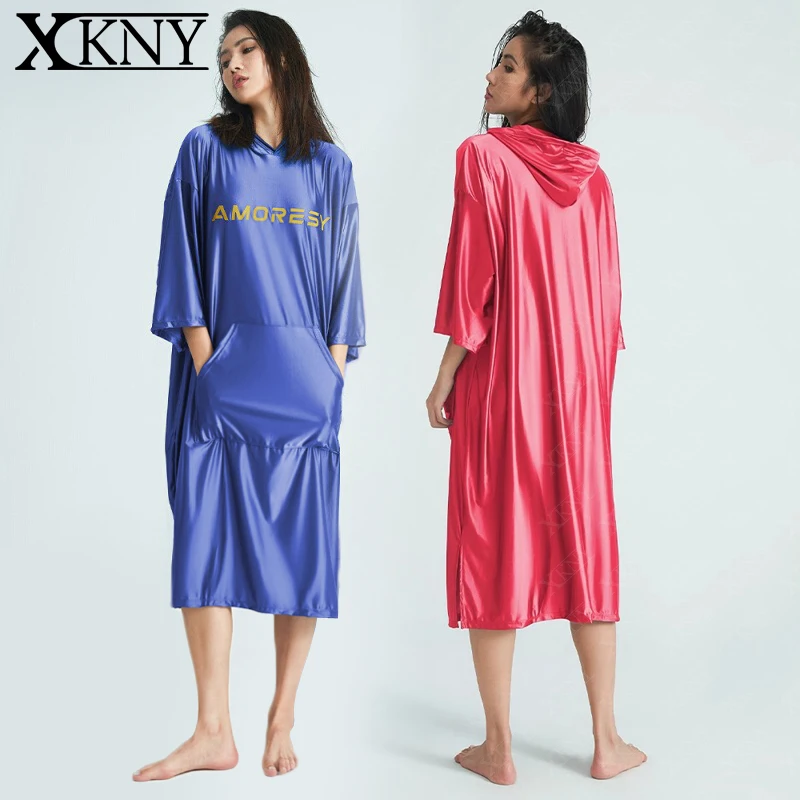 AMOREST hooded dress smooth long sleeve loose fitting Hooded bathrobe satin Glossy comfortable dress Good night dress
AMOREST hooded dress smooth long sleeve loose fitting Hooded bathrobe satin Glossy comfortable dress Good night dress