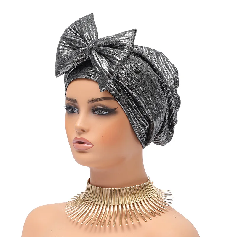 African Glitter Bowknot Turbante Already Made Auto Gele Women Cap Bonnet Head Wraps for Wedding Party Nigerian Aso Oke Headtie
African Glitter Bowknot Turbante Already Made Auto Gele Women Cap Bonnet Head Wraps for Wedding Party Nigerian Aso Oke Headtie