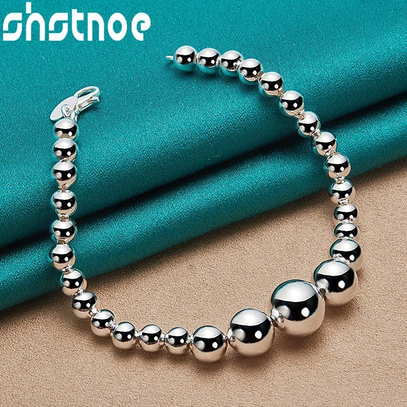 SHSTONE 925 Sterling Silver Smooth Bead Chain Bracelet For Women Man Party Wedding Birthday Fashion Jewelry Accessories Gift
SHSTONE 925 Sterling Silver Smooth Bead Chain Bracelet For Women Man Party Wedding Birthday Fashion Jewelry Accessories Gift
