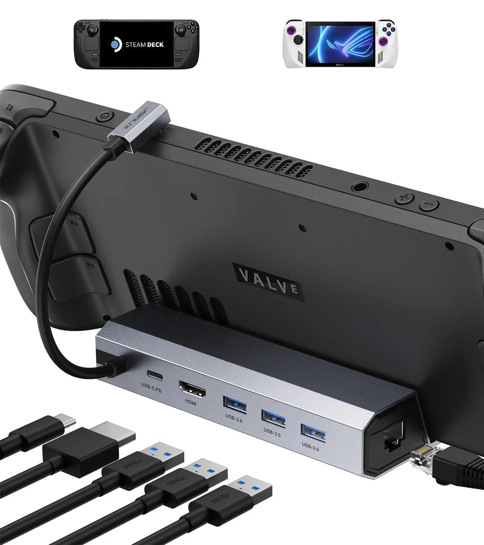 ROG Ally Docking Station,6-in-1 ROG Ally Dock with HDMI 2.0 4K@60Hz, Gigabit Ethernet,100W USB-C Charging Port for Asus ROG Ally
ROG Ally Docking Station,6-in-1 ROG Ally Dock with HDMI 2.0 4K@60Hz, Gigabit Ethernet,100W USB-C Charging Port for Asus ROG Ally