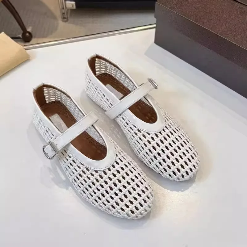 Fishing Net Handmade Weaving Mary Zhen Single Shoes for Women 2026 Summer New Flat Flat One Word Straw Hollow Ballet Dance Shoes
Fishing Net Handmade Weaving Mary Zhen Single Shoes for Women 2026 Summer New Flat Flat One Word Straw Hollow Ballet Dance Shoes