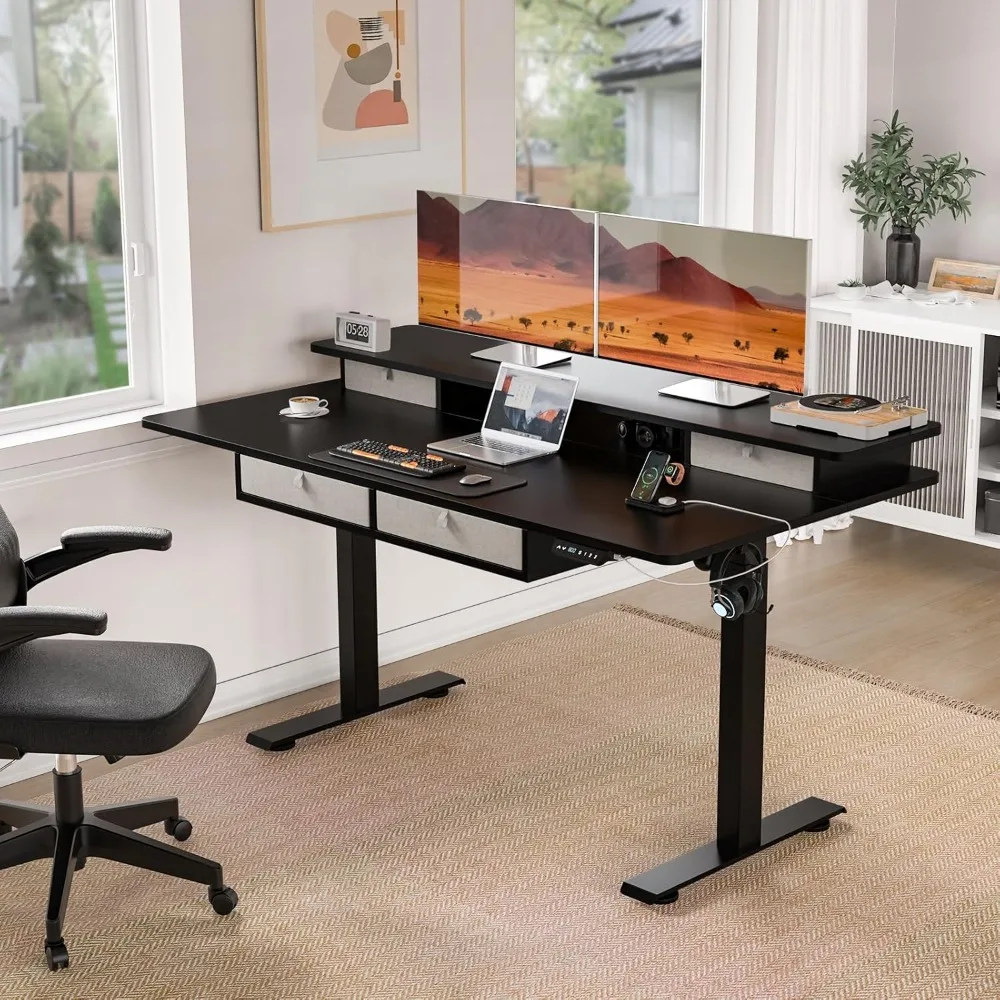 Adjustable Height Sit-to-Stand Workstation with 4 Drawers & USB-A/C Charging Ports, Office Desks
Adjustable Height Sit-to-Stand Workstation with 4 Drawers & USB-A/C Charging Ports, Office Desks