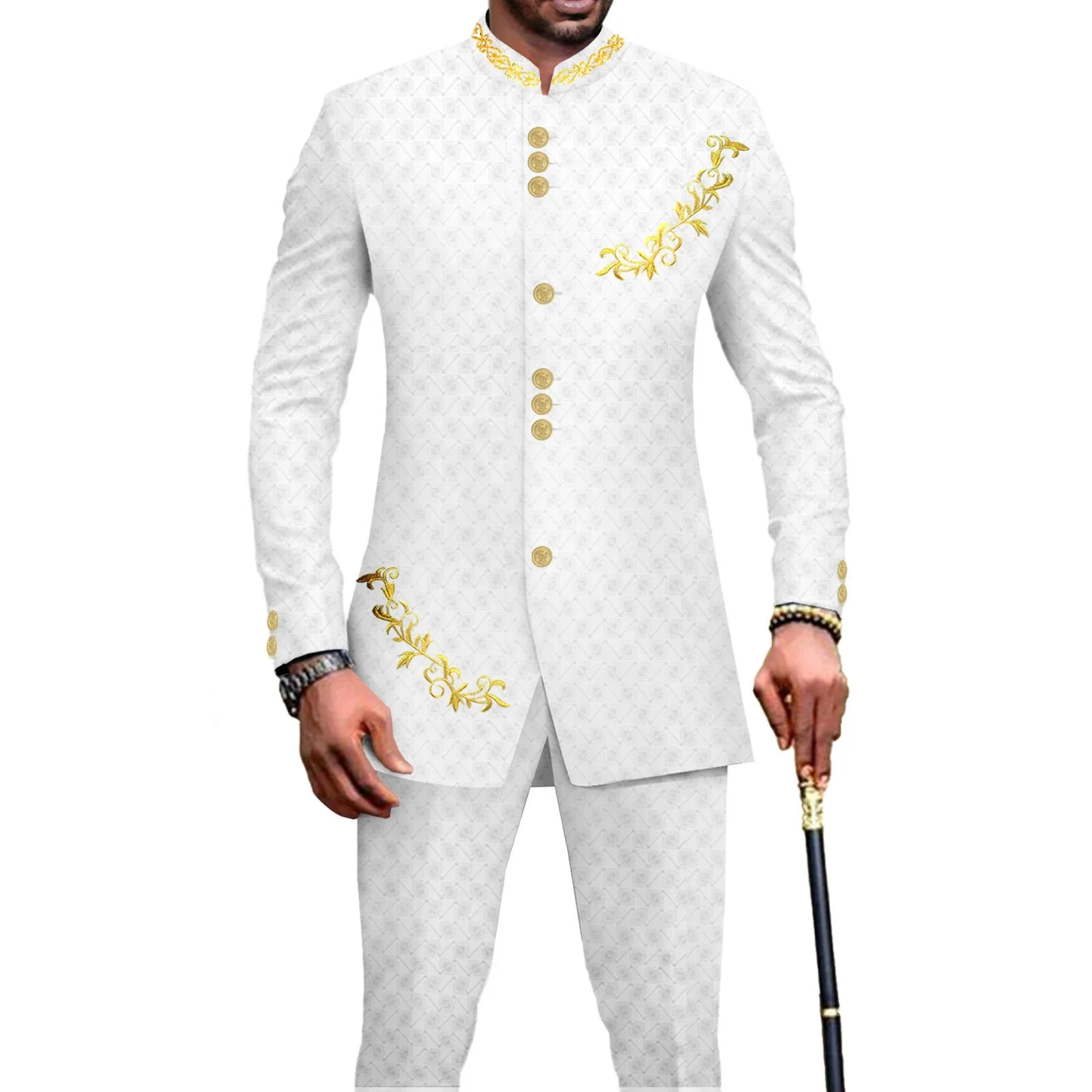 African Clothes for Men Suit 2 Piece Set Blazer Embroidery Jacket Pants Dashiki Traditional Wedding Slim Fit Business A2316059
African Clothes for Men Suit 2 Piece Set Blazer Embroidery Jacket Pants Dashiki Traditional Wedding Slim Fit Business A2316059