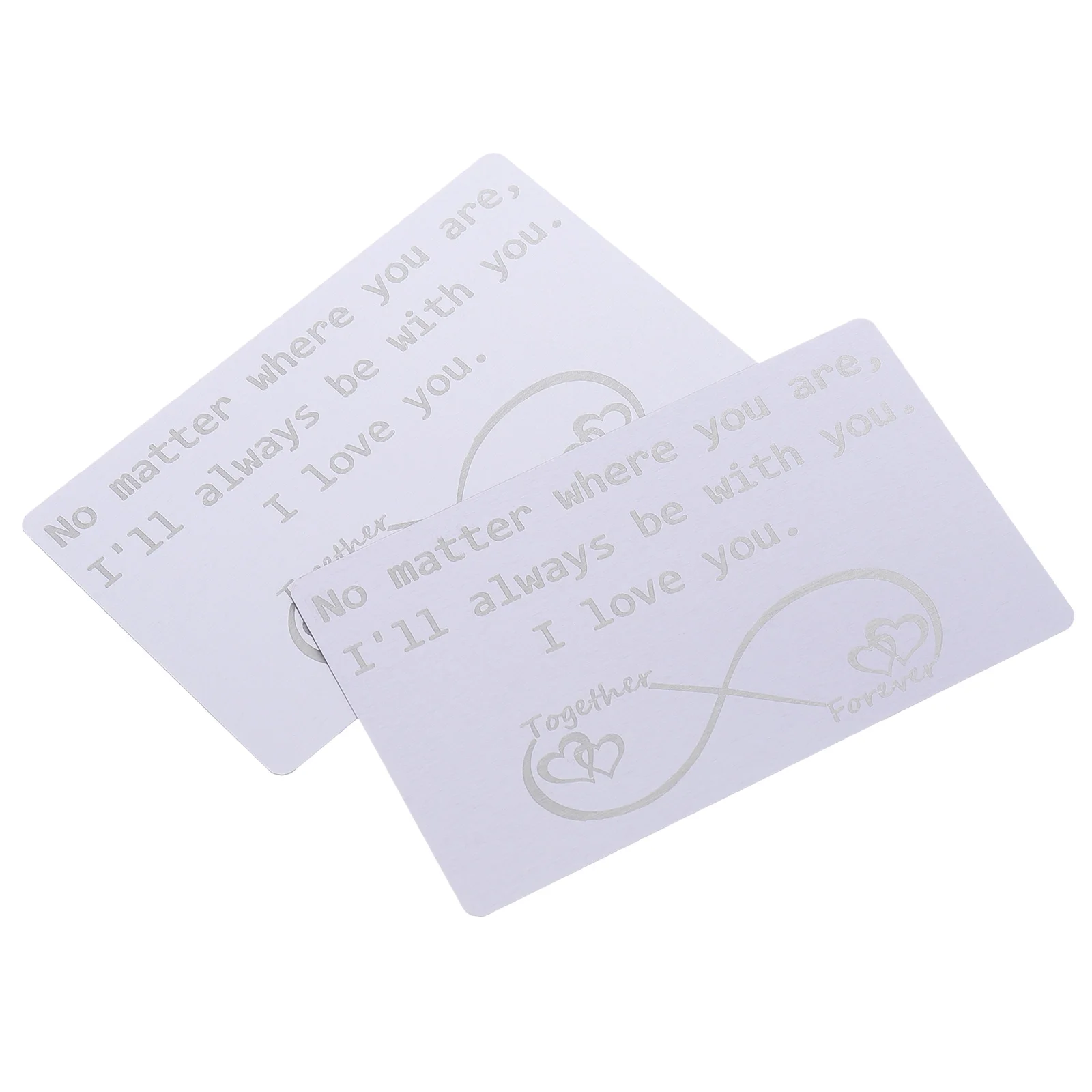 2pcs Metal Cards Stainless Steel Wallet Inserts Decorative Engraved Anniversary Business Card Holder Valentine Gift Christmas
2pcs Metal Cards Stainless Steel Wallet Inserts Decorative Engraved Anniversary Business Card Holder Valentine Gift Christmas