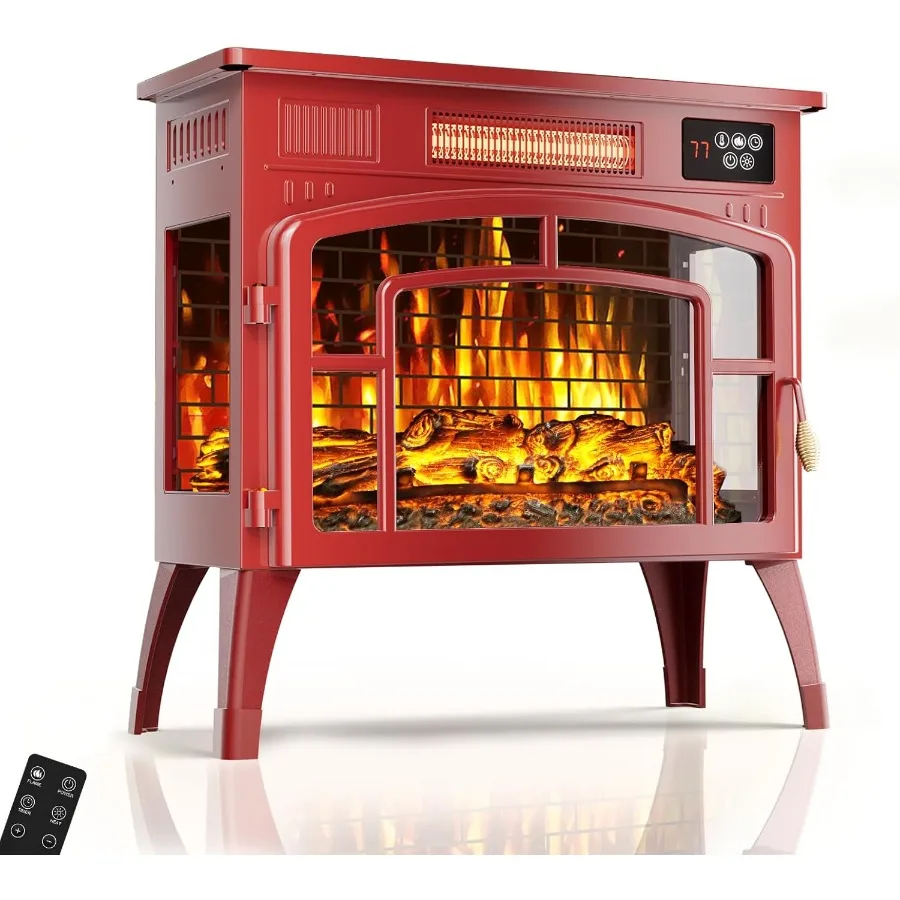 Freestanding Electric Fireplace Stove 1500W Infrared Heater with Remote Control 3D Flame Effect Thermostat Overheat Protection
Freestanding Electric Fireplace Stove 1500W Infrared Heater with Remote Control 3D Flame Effect Thermostat Overheat Protection