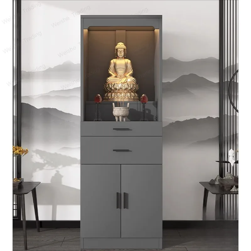 Shrine Buddha Statue God of Wealth Offering Table New Chinese Buddha Table Cabinet with Door Shrine Offering Table
Shrine Buddha Statue God of Wealth Offering Table New Chinese Buddha Table Cabinet with Door Shrine Offering Table