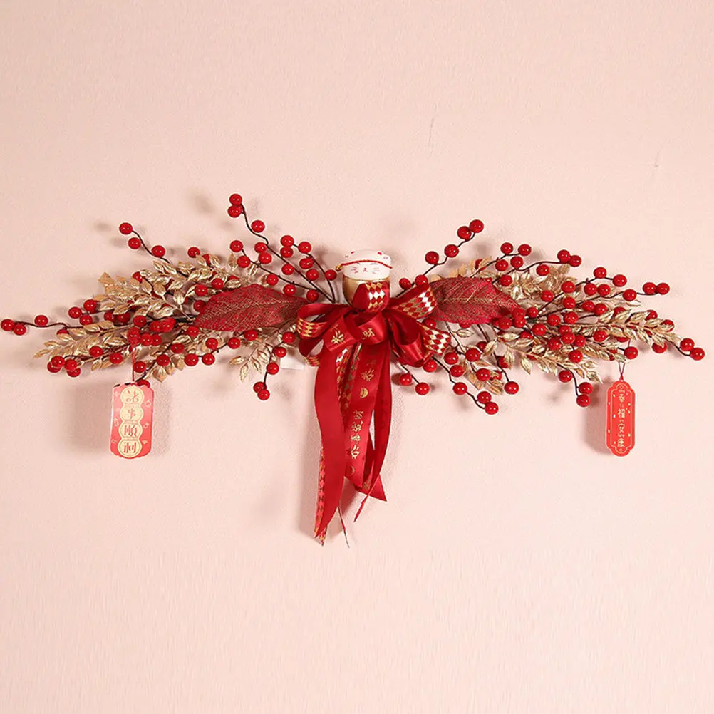 Новогодний праздничный настенный декор: красные ягоды и кошка в китайском стиле, подвесное украшение для празднований в помещении и на улице
Новогодний праздничный настенный декор: красные ягоды и кошка в китайском стиле, подвесное украшение для празднований в помещении и на улице