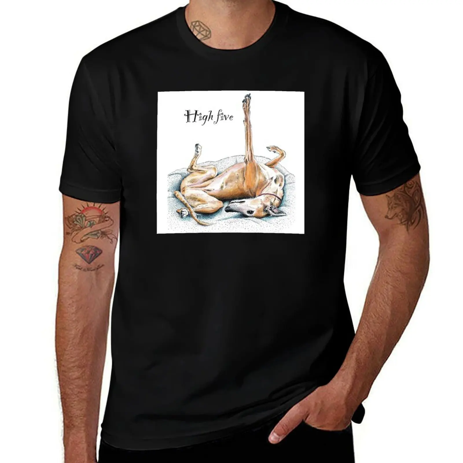 Greyhound high five T-Shirt Work Outdoor Short Sleeve Tee
Greyhound high five T-Shirt Work Outdoor Short Sleeve Tee