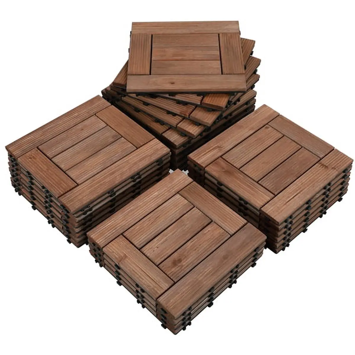 12” x 12” Wooden Deck Tiles, Interlocking, Brown, Pack of 27
12” x 12” Wooden Deck Tiles, Interlocking, Brown, Pack of 27