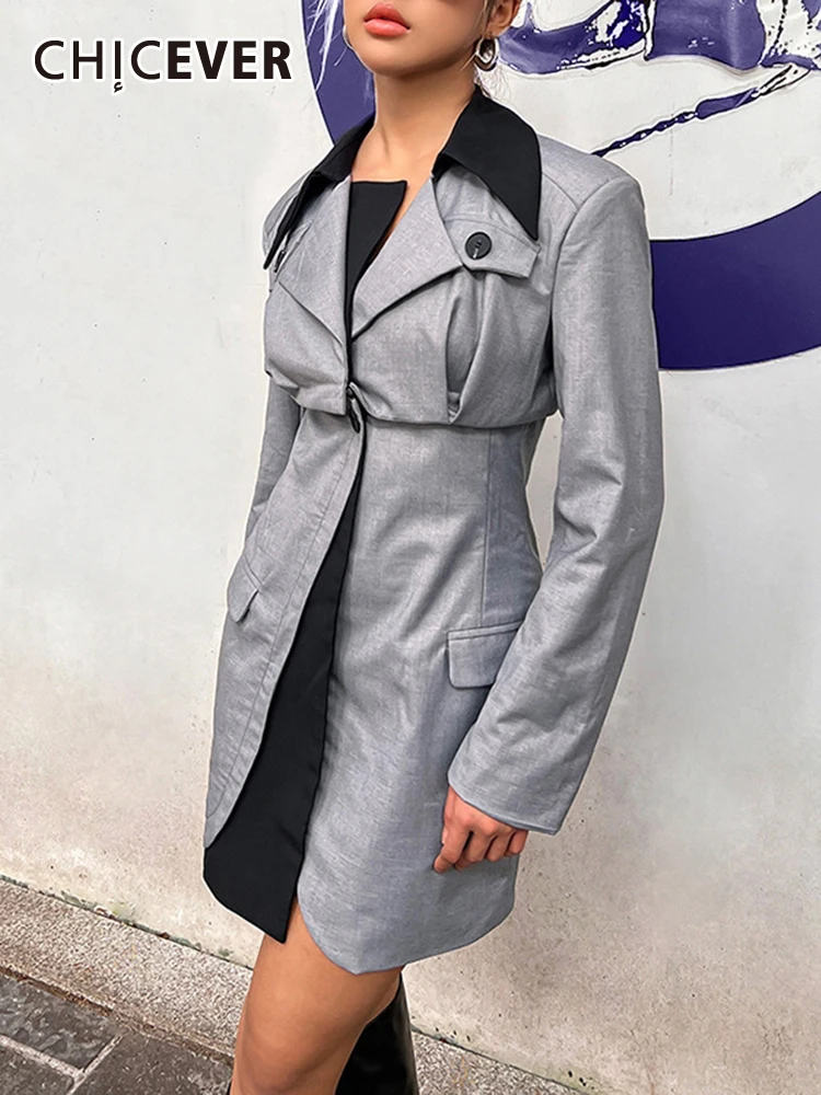 CHICEVER Irregular Temperament Blazer For Women Notched Long Sleeve Single Button Casual Colorblock Fashion Blazers Female New
CHICEVER Irregular Temperament Blazer For Women Notched Long Sleeve Single Button Casual Colorblock Fashion Blazers Female New