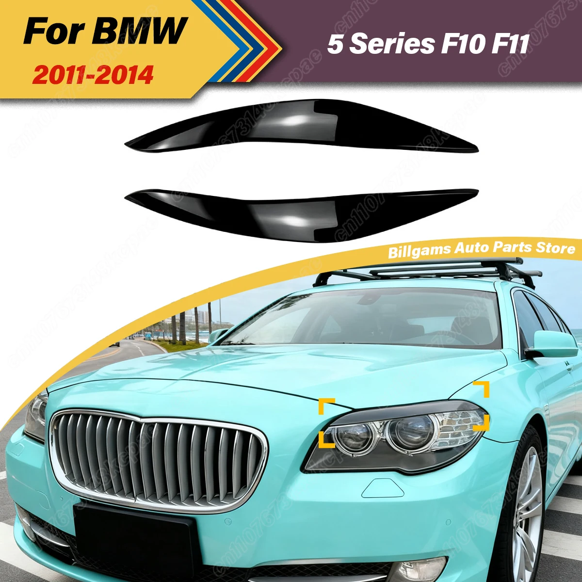 For BMW 5 Series F10 F11 2011 2012 2013 2014 Automobile Front Headlight Eyebrows Headlight Strips Modification Decoration Kit
For BMW 5 Series F10 F11 2011 2012 2013 2014 Automobile Front Headlight Eyebrows Headlight Strips Modification Decoration Kit