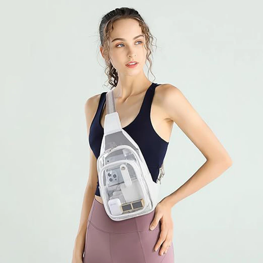 Прозрачная сумка-слинг из ПВХ, модная желейная сумка через плечо, водонепроницаемая нагрудная сумка для путешествий, пляжа, концерта 
Прозрачная сумка-слинг из ПВХ, модная желейная сумка через плечо, водонепроницаемая нагрудная сумка для путешествий, пляжа, концерта